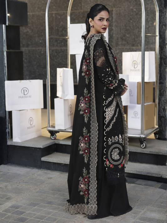 Parishay Monaco Luxury Lawn'26 Embroidered Unstitched 3-Piece Suit-MN-03