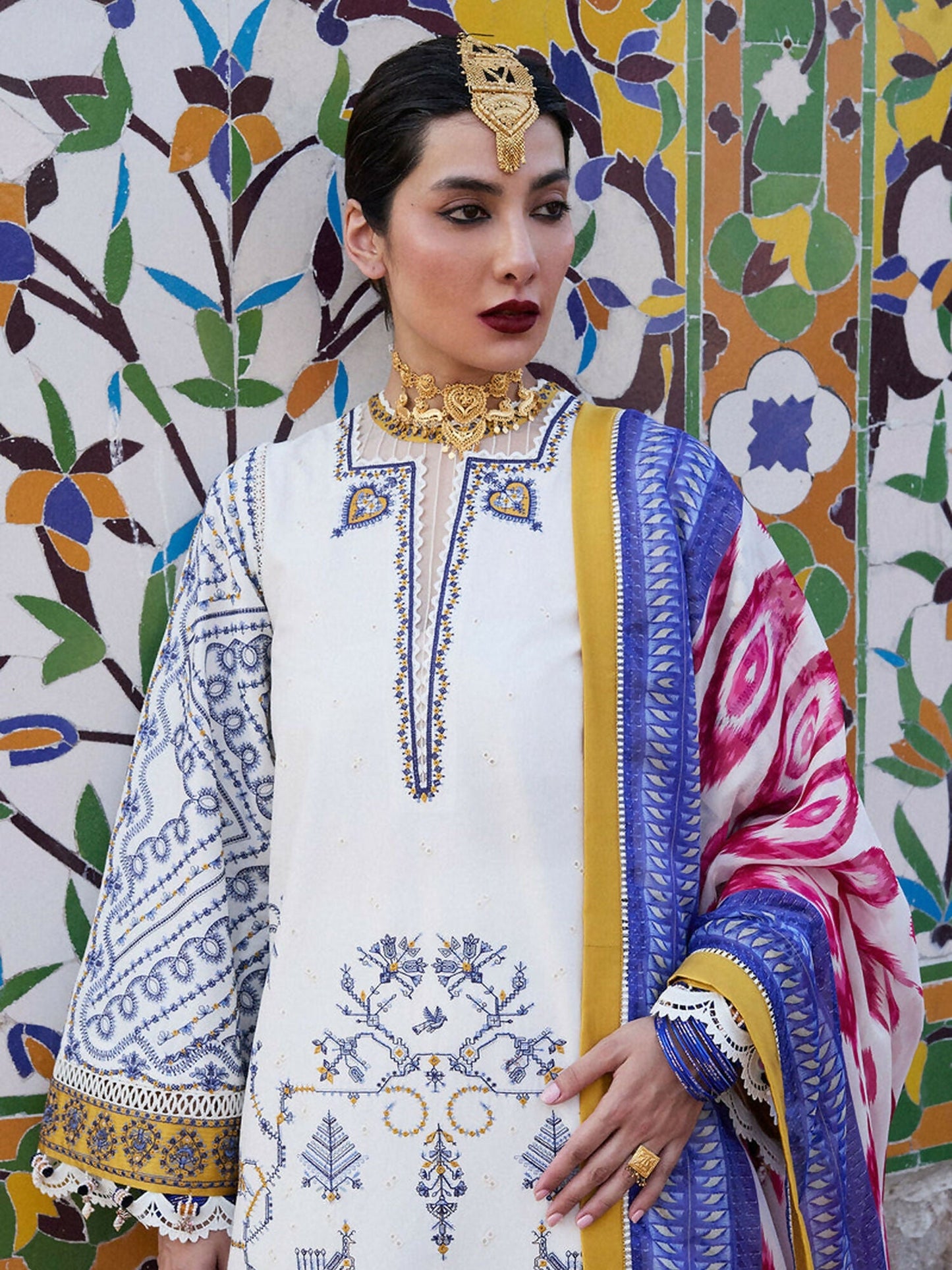 Hussain Rehar Nirmal SS'25 Lawn Embroidered Unstitched 3-Piece Suit-Motia