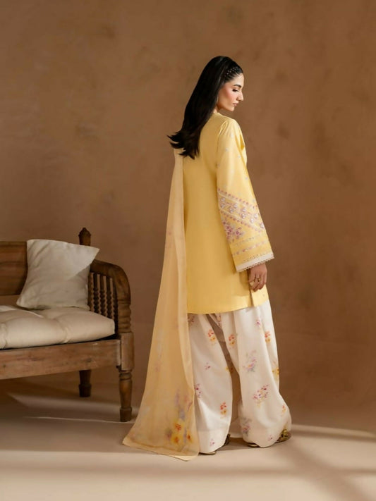 Zeephire Cotton Lawn Embroidered Stitched 3-Piece Suit-Zara