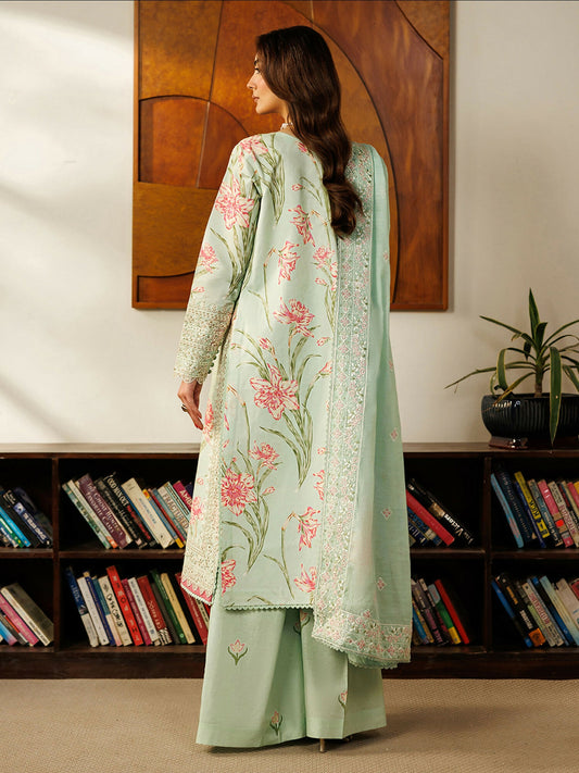 Mahnur Leila Lawn'26 Embroidered Unstitched 3-Piece Suit-L-01