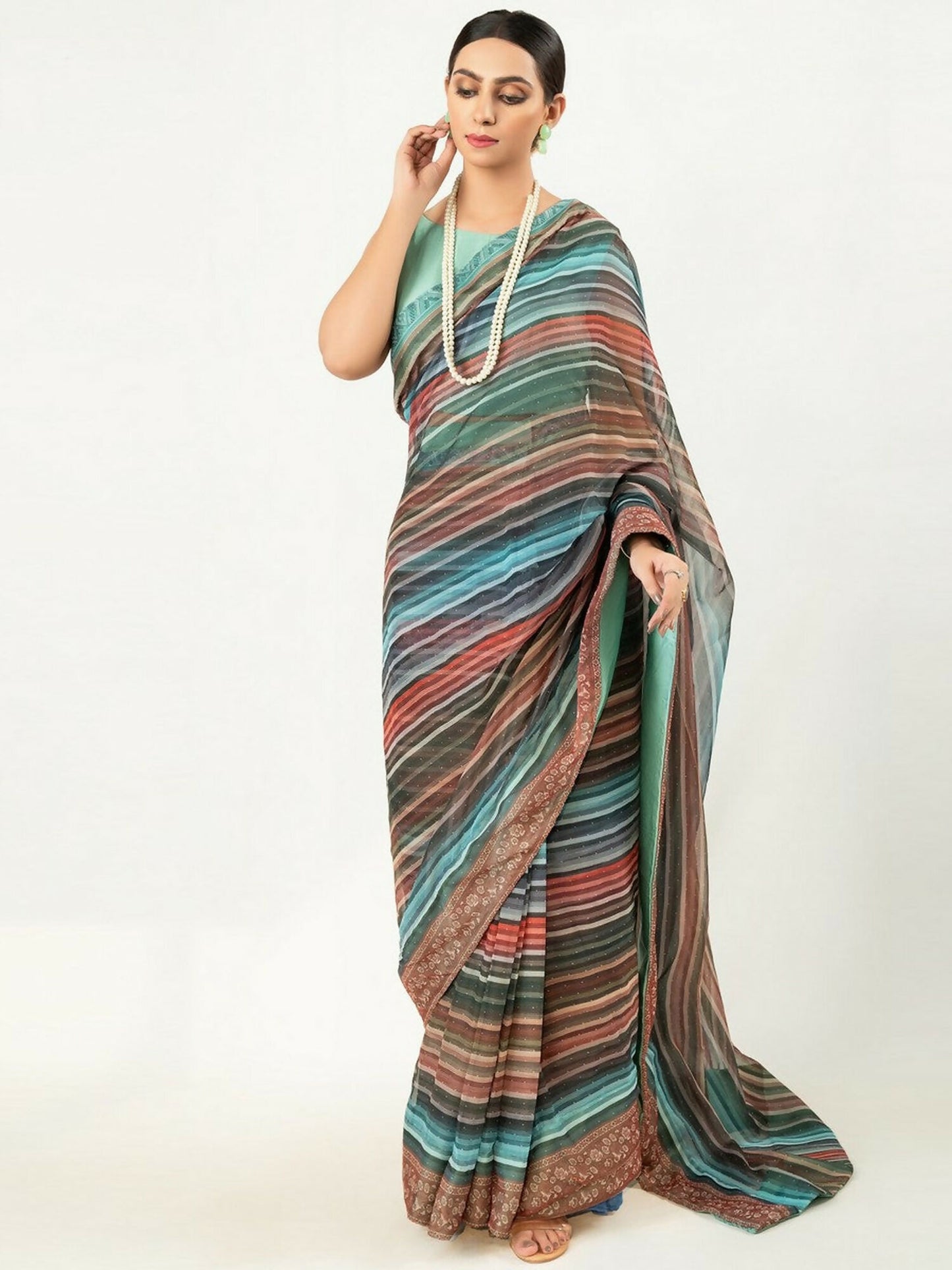 Imran Aftab Chiffon Printed Unstitched Saree-IASC 09