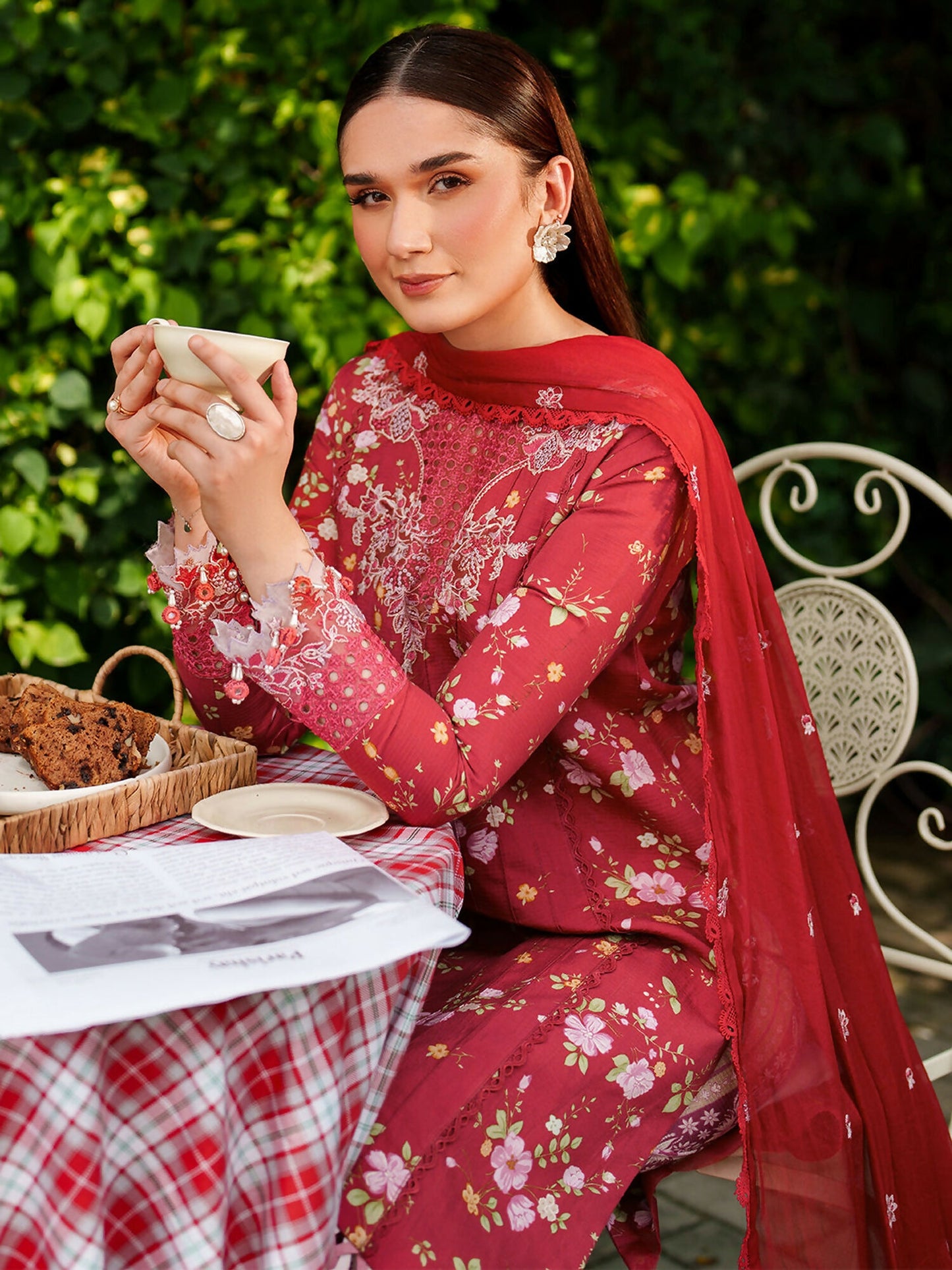 Parishay Ivy Bloom Viscose Embroidered Stitched 3-Piece Suit-IW-02