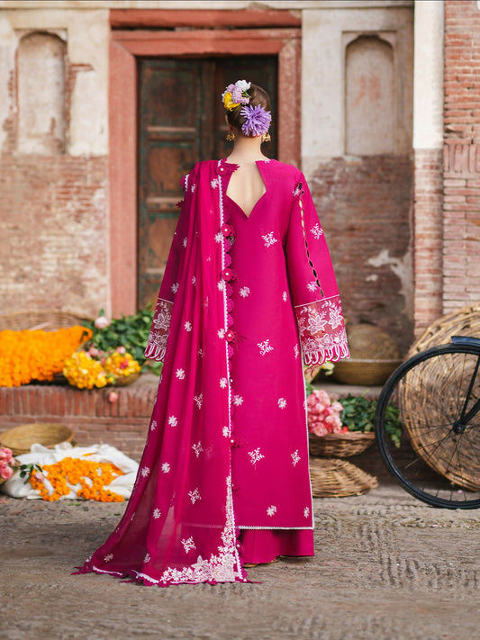 Mahnur Gul Luxury Lawn'26 Embroidered Stitched 3-Piece Suit-G-001