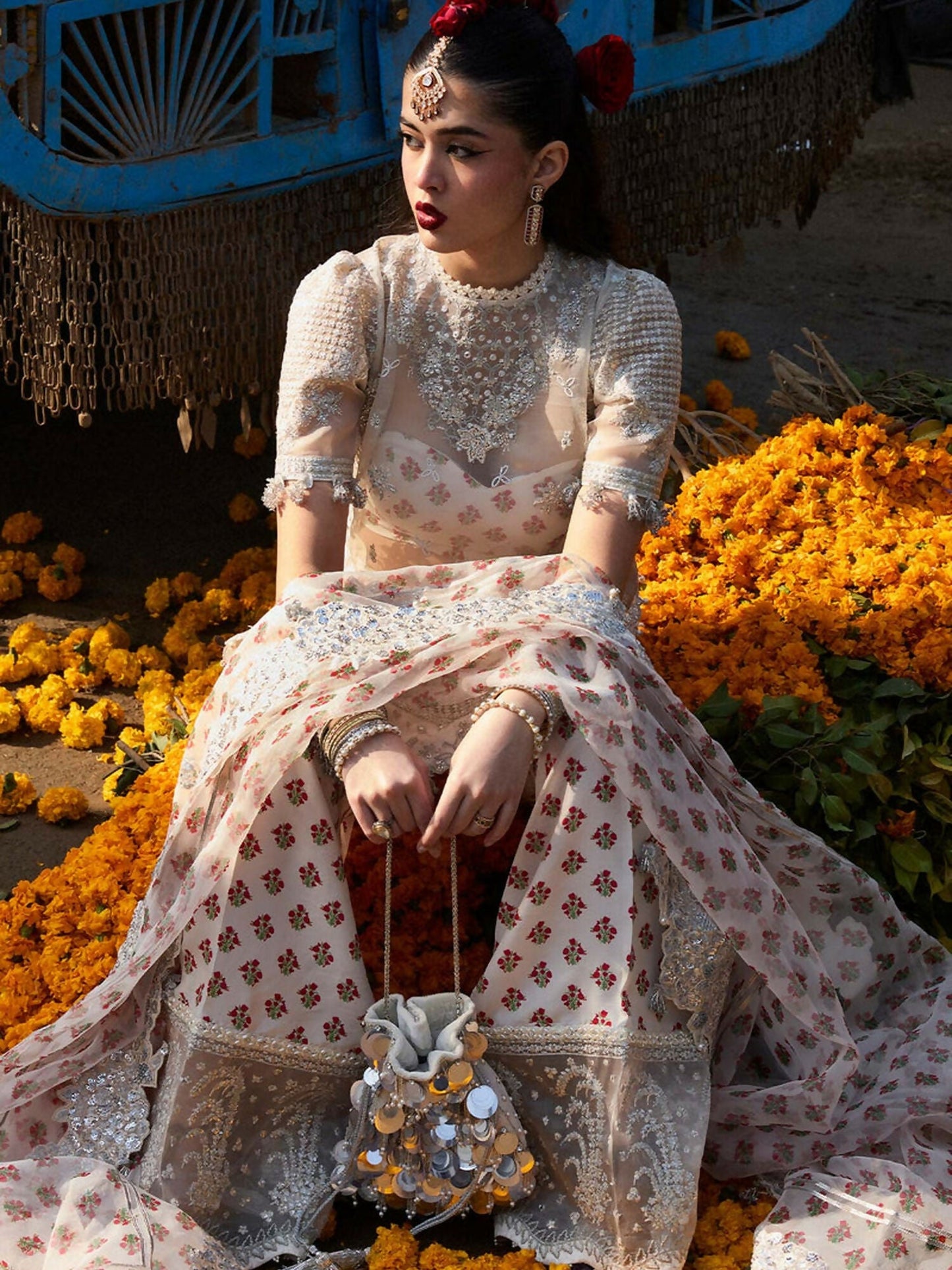 Hussain Rehar Darlings Festive 25' Organza Embroidered Unstitched 3-Piece Suit-Zareen