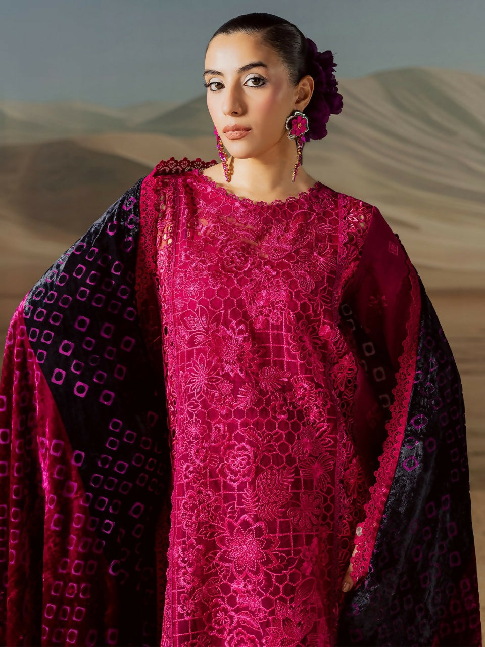 Mahnur Amelia Kotrai Embroidered Unstitched 3-Piece Suit-CK-011