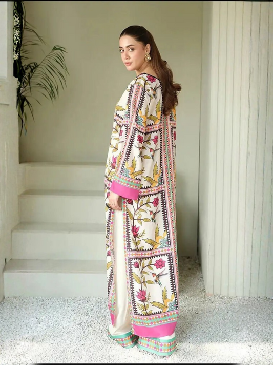 MH Cloth House Poly Lawn Printed Co-Ord Set-Khanim