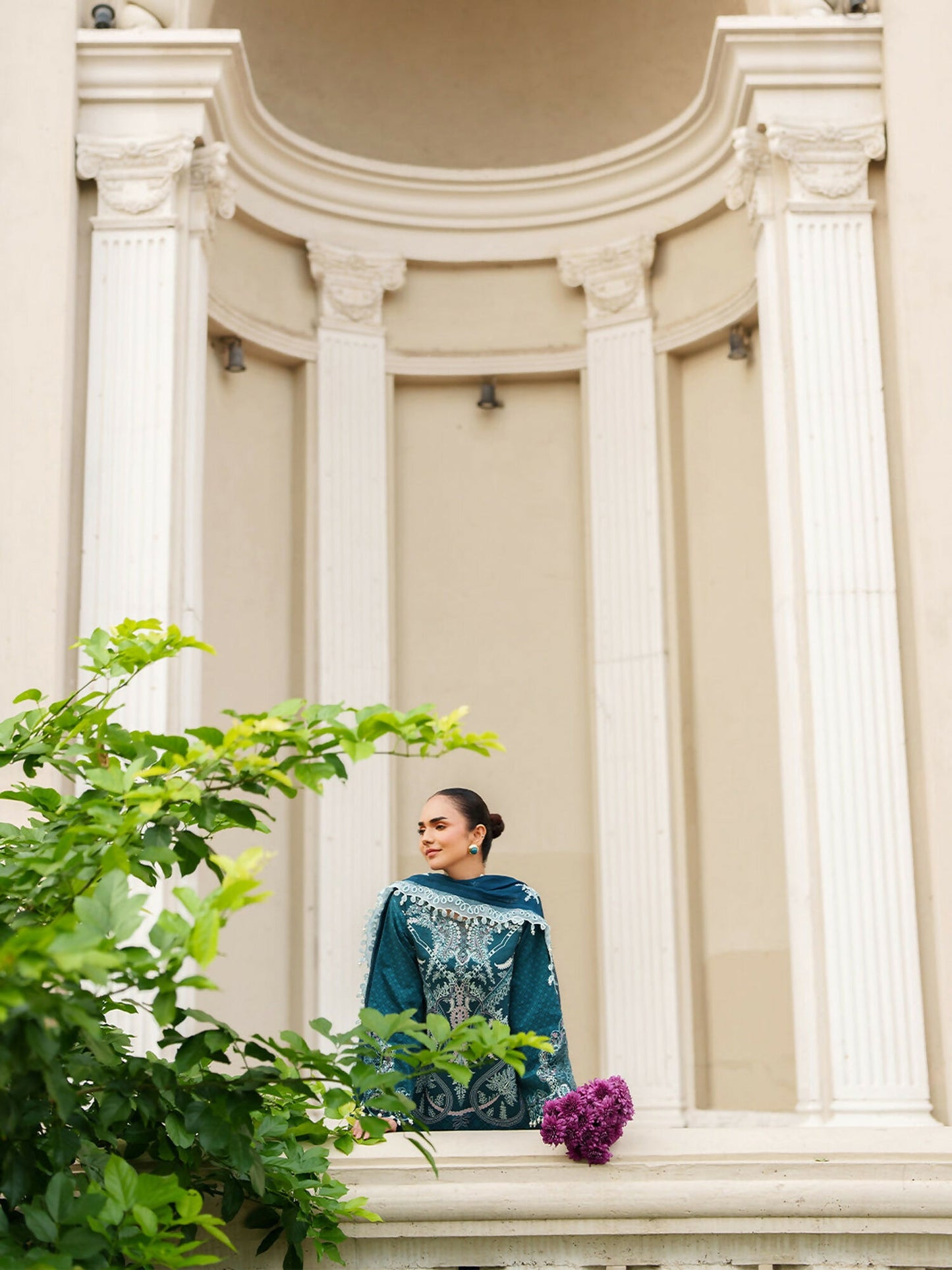 Parishay Ivy Bloom Viscose Embroidered Stitched 3-Piece Suit-IW-09