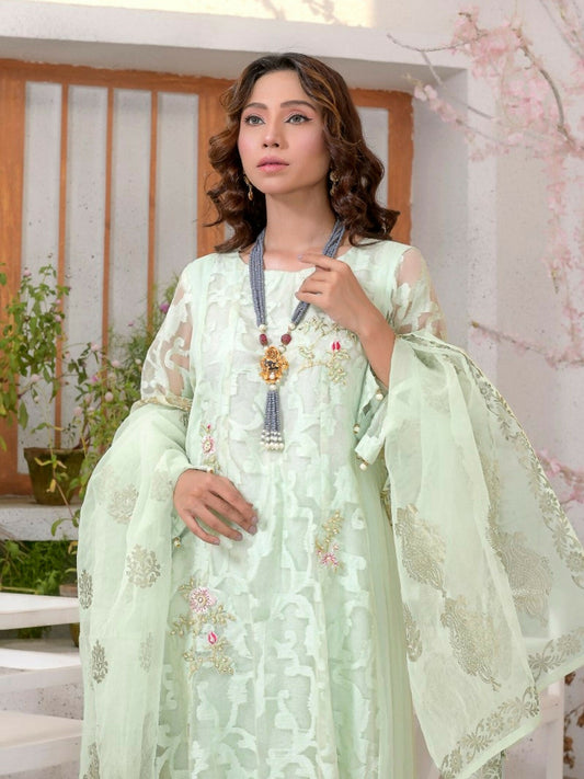 Ruby's Couture Ashiyana Chiffon Embroidered Stitched 3-Piece Suit-Zohra Jabeen
