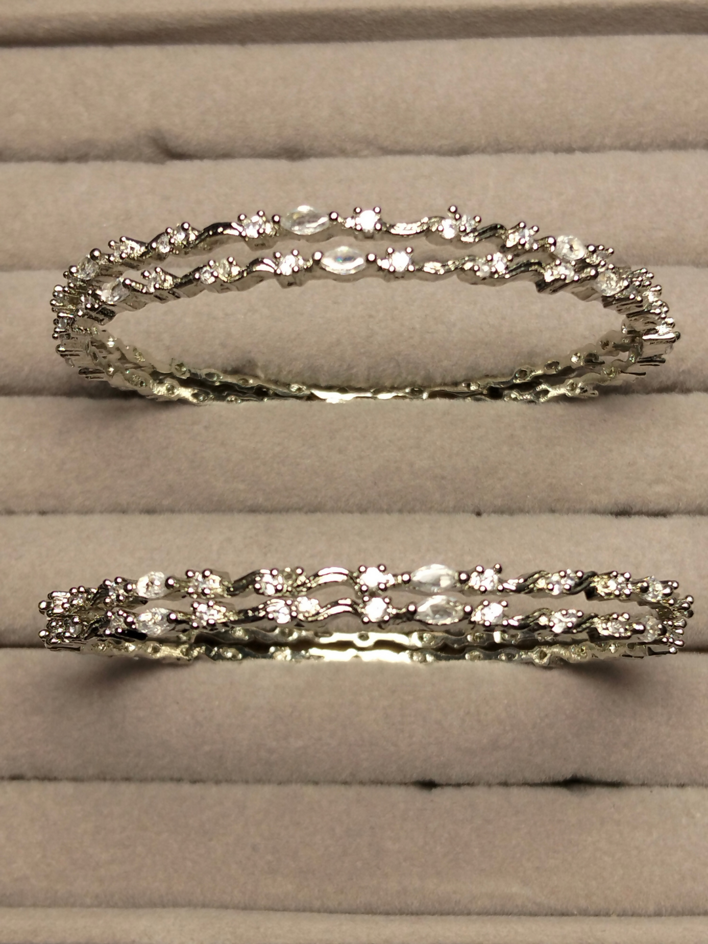 H&A Jewellery One Carat Silver Rhodium-Plated Kangina with Semi-Precious Stones