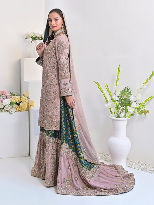 Ruby's Couture Wedding Collection Chiffon Embellished Sharara-Zimal