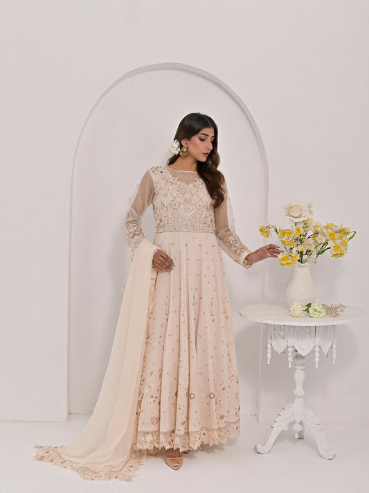 Farooq Hameed Studio Pariza Lux Festive'25 Pure Glass Silk Embroidered Stitched 3-Piece Suit-Aifa