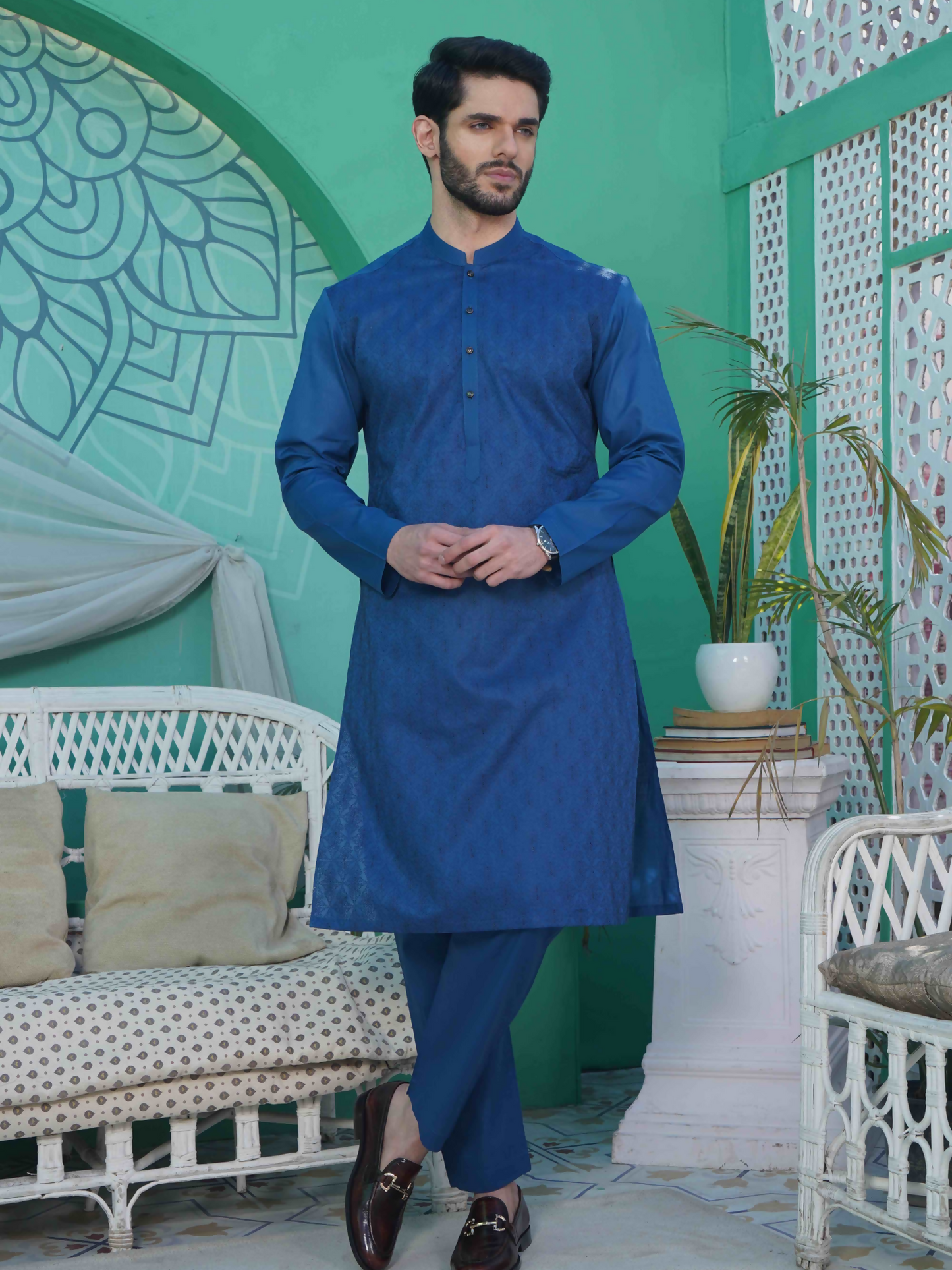 Fabrich Bespoke Cotton Embroidered Unstitched Shalwar Kameez -FAB-5898