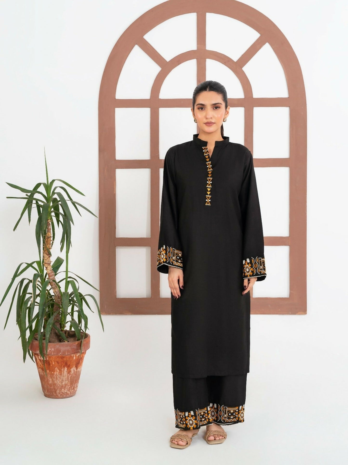 Stylish Collection Enchant Pret Linen Embroidered 2-Piece Suit-Monika
