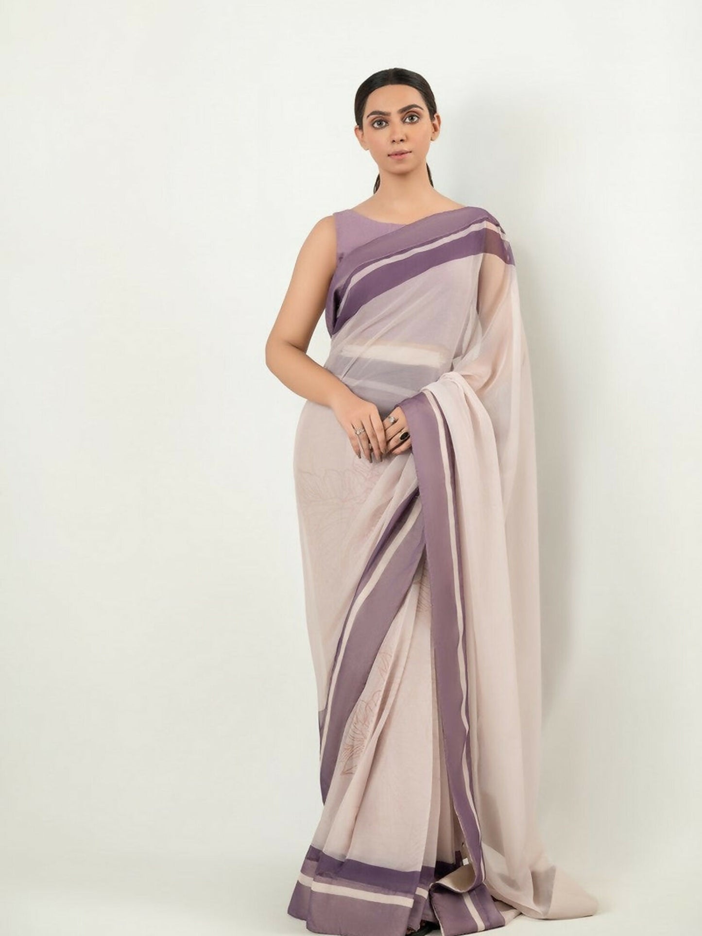 Imran Aftab Chiffon Printed Unstitched Saree-IASC-19