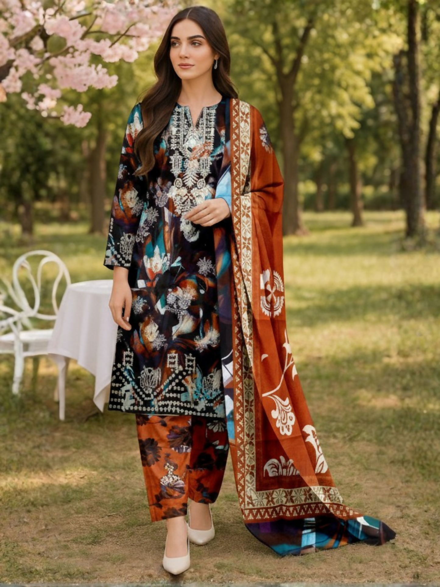 Blush & Bloom Aira Lawn Embroidered Unstitched 3-Piece Suit-01