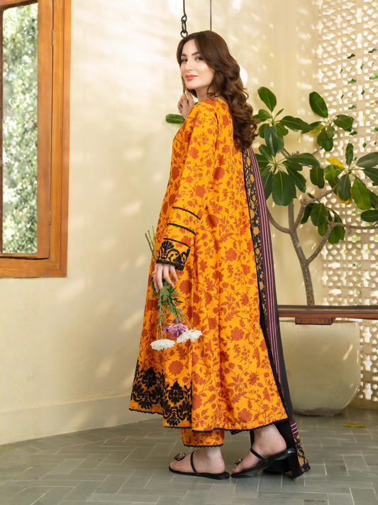 Panache Apparel Khaddar Embroidered Stitched Suit-Sienna
