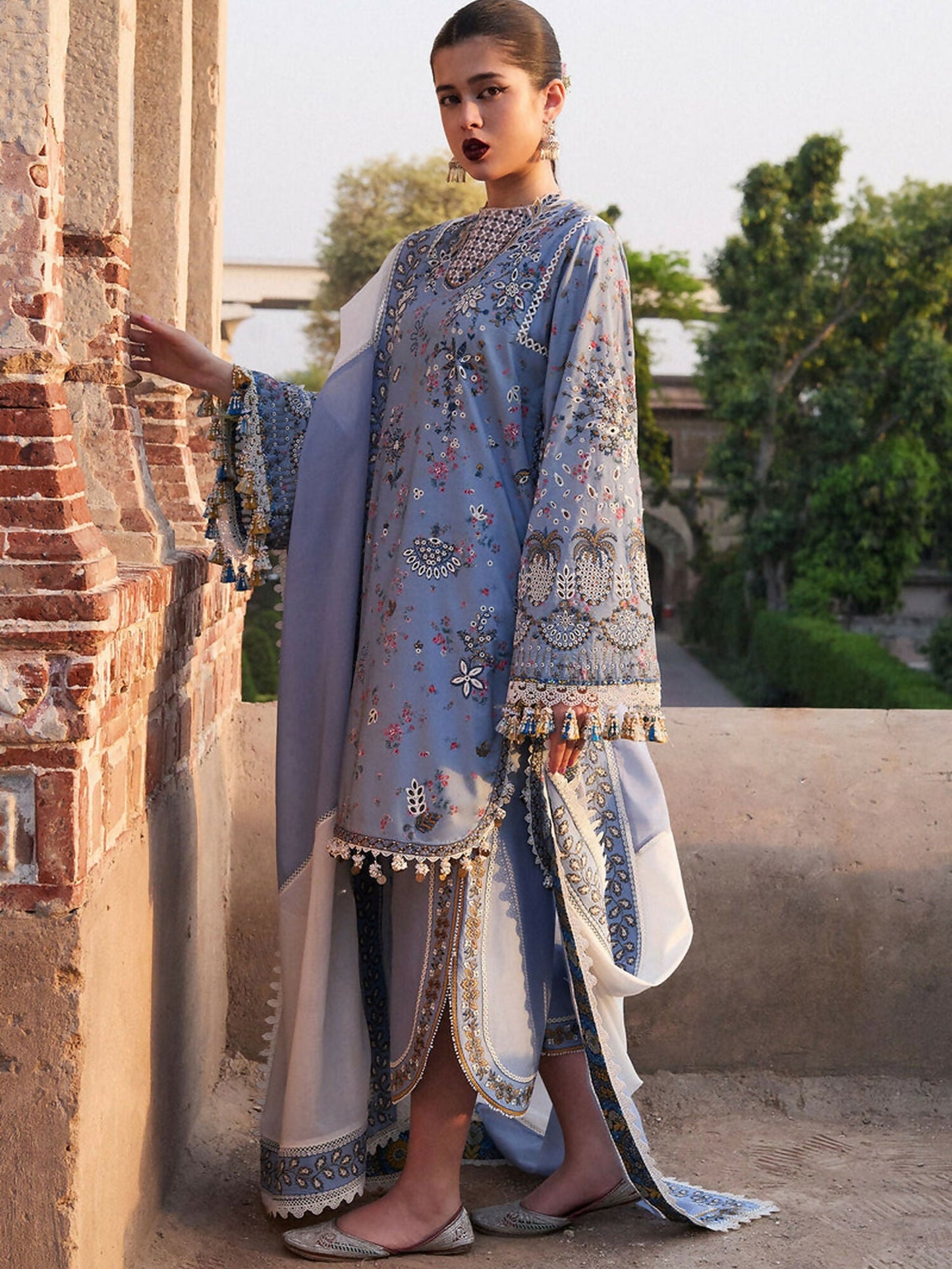 Hussain Rehar Nirmal SS'25 Lawn Embroidered Unstitched 3-Piece Suit-Fira