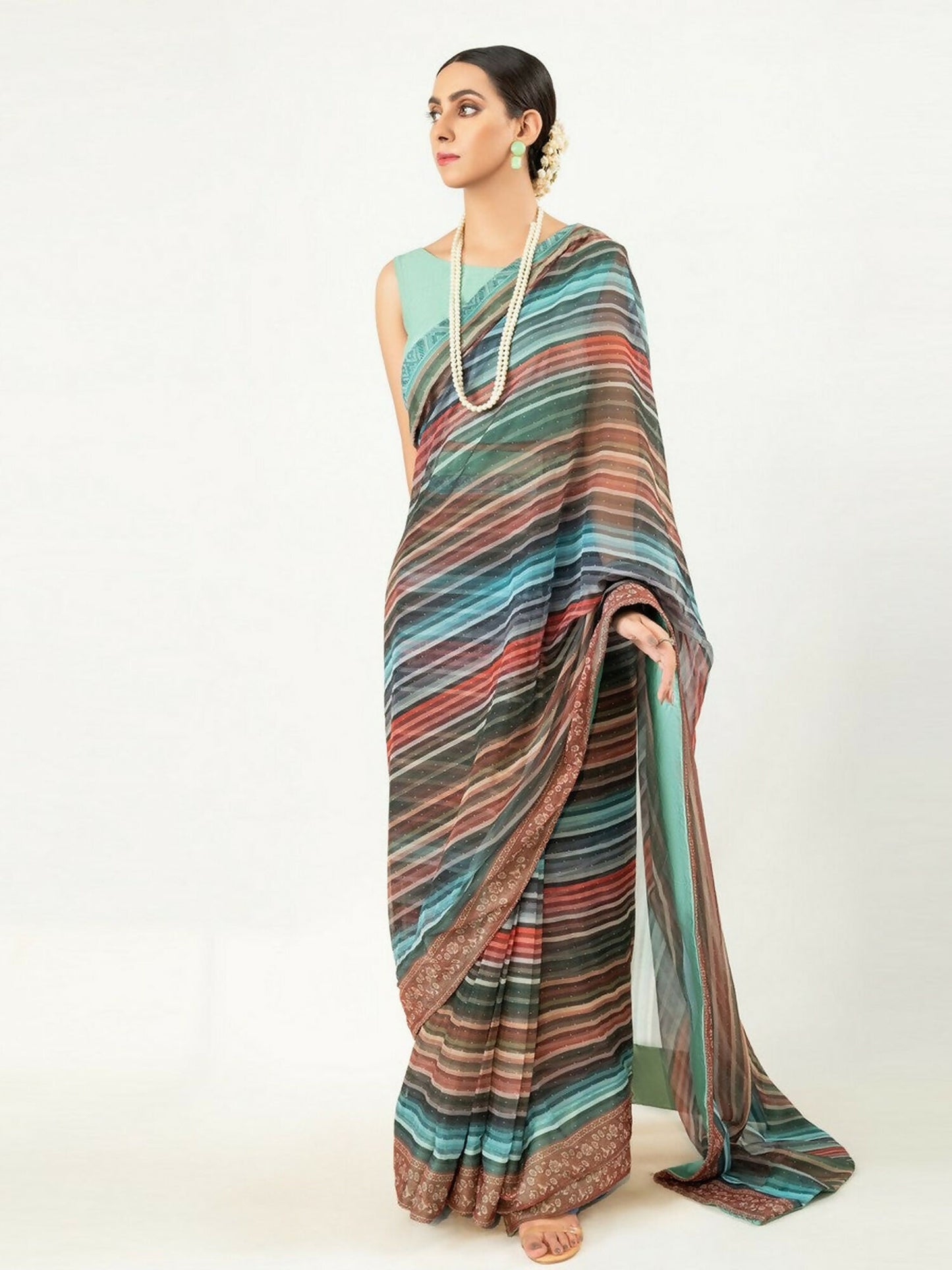 Imran Aftab Chiffon Printed Unstitched Saree-IASC 09