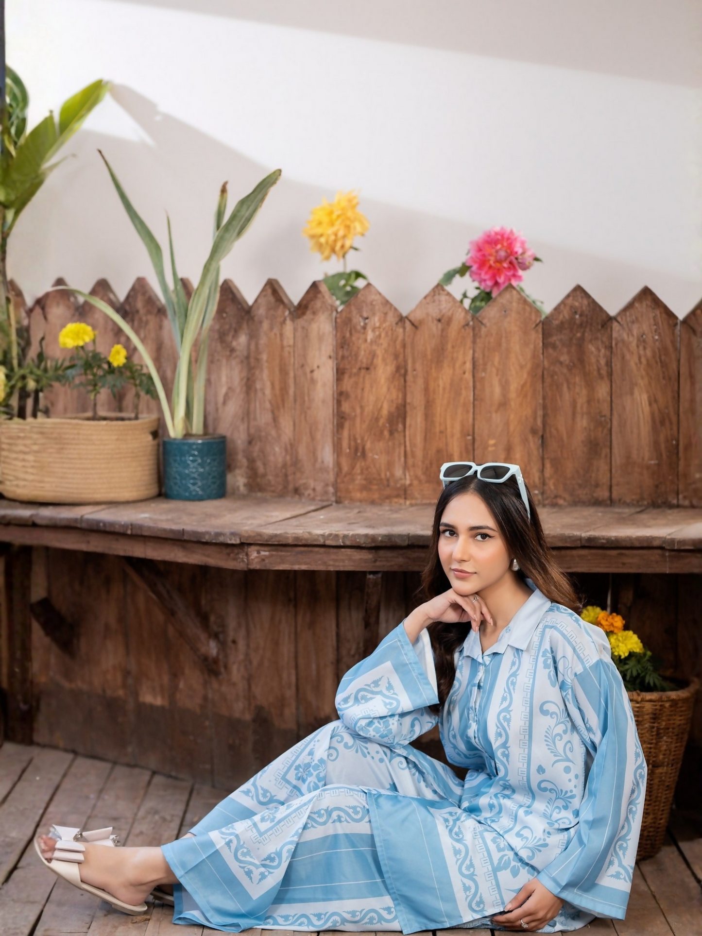 Panache Apparel Crepe De Luxe Crepe Printed Co-Ord Set-Twinset