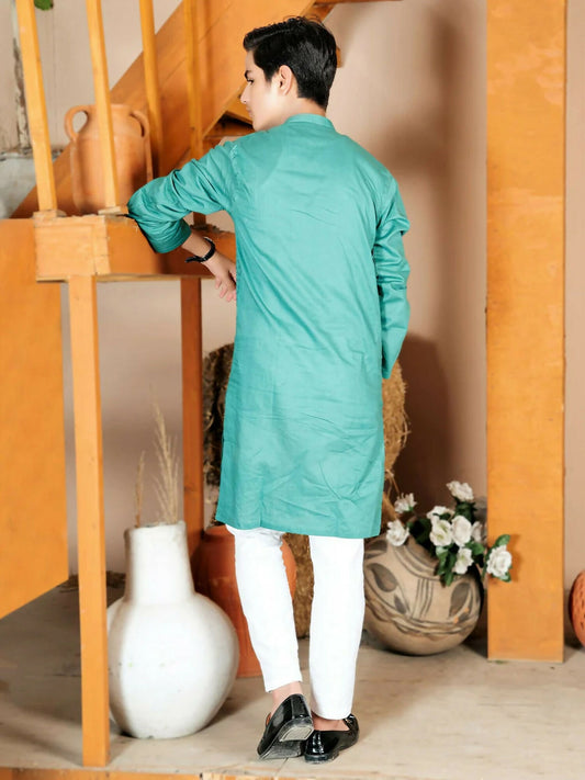 Velvour Boys Cotton Embroidered Stitched Kurta-VB157