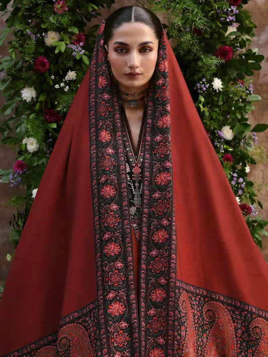 Jugnu By Hussain Rehar Khaddar'25 Embroidered Unstitched 3-Piece Suit-Parsa