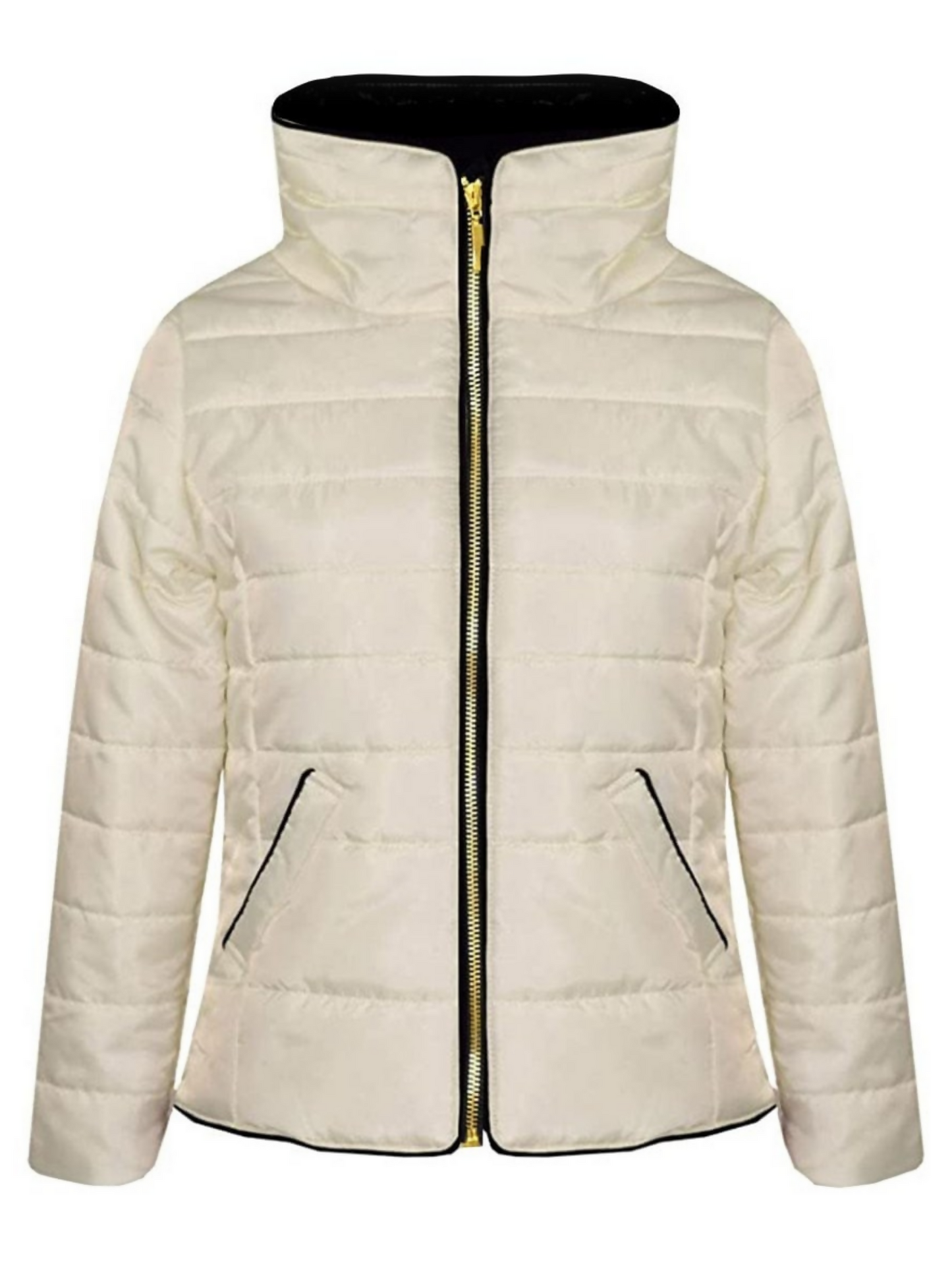Funky plain stardust puffer jacket-13073