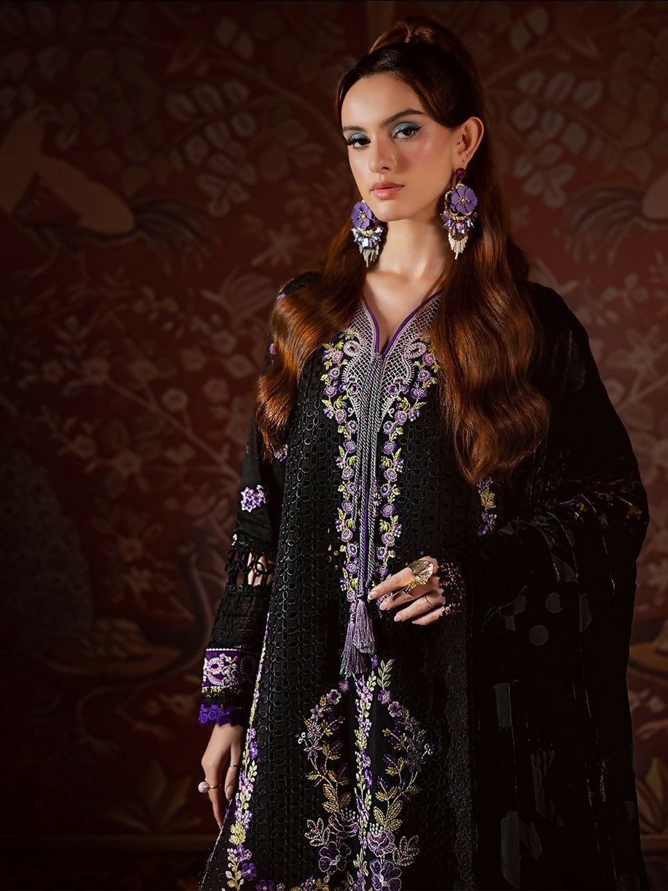 Mahnur Amelia Kotrai Embroidered Unstitched 3-Piece Suit-CK-001