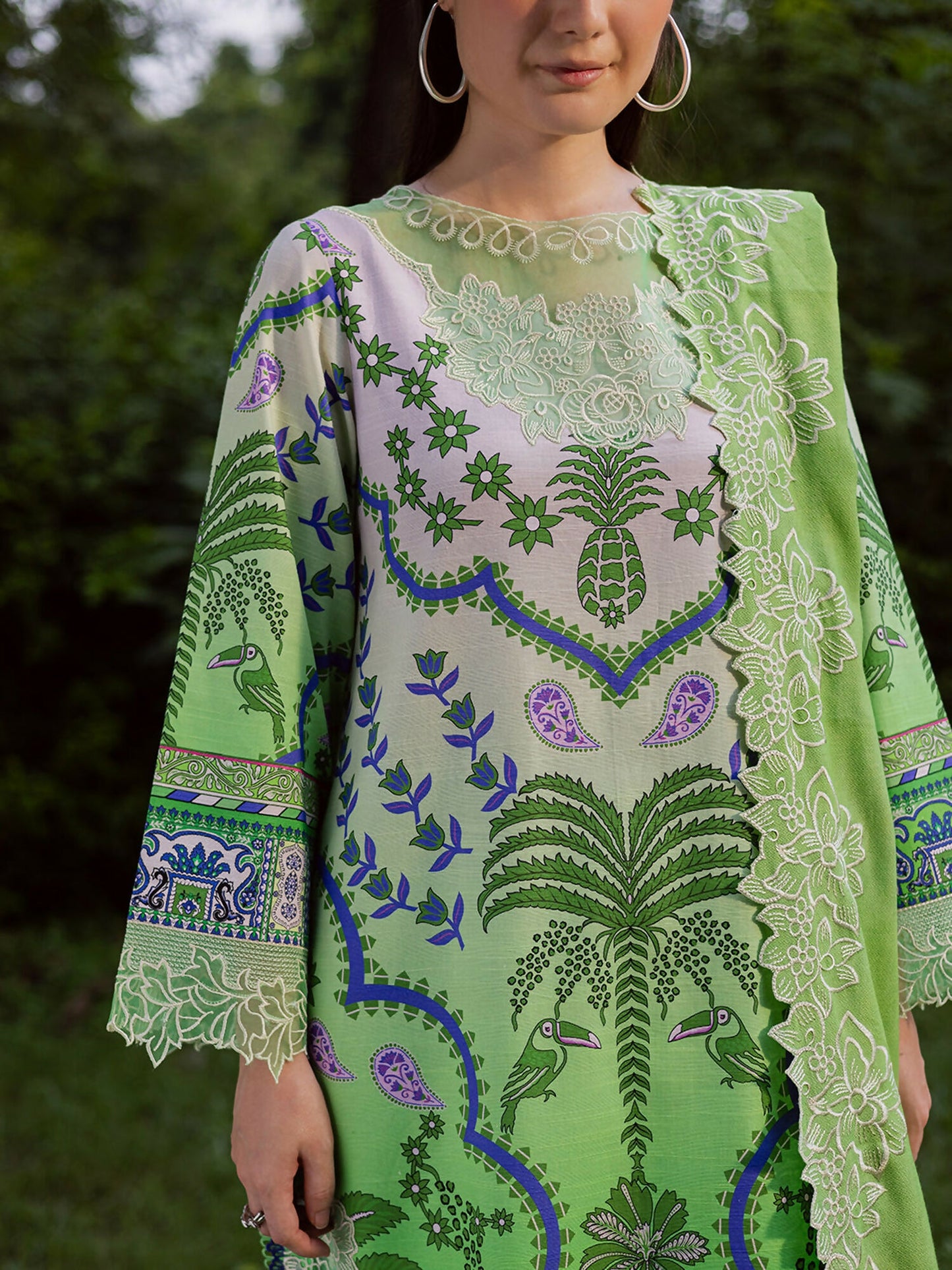 Mahnur Gardenia Khaddar Embroidered Unstitched 3-Piece Suit-GR-07