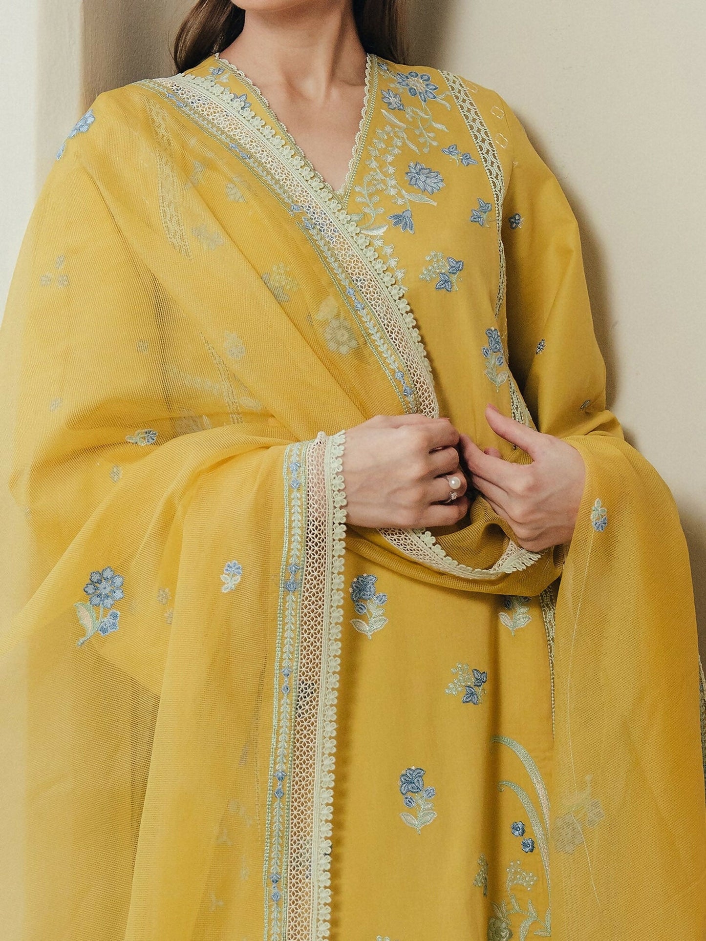 Afrozeh Day Break'26 Lawn Embroidered Unstitched 3-Piece Suit-Sunhaze