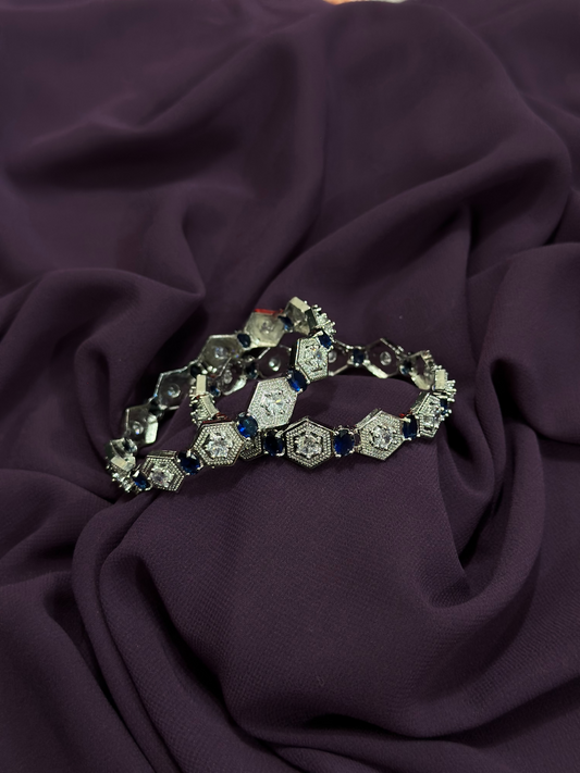 silver bangle blue 3