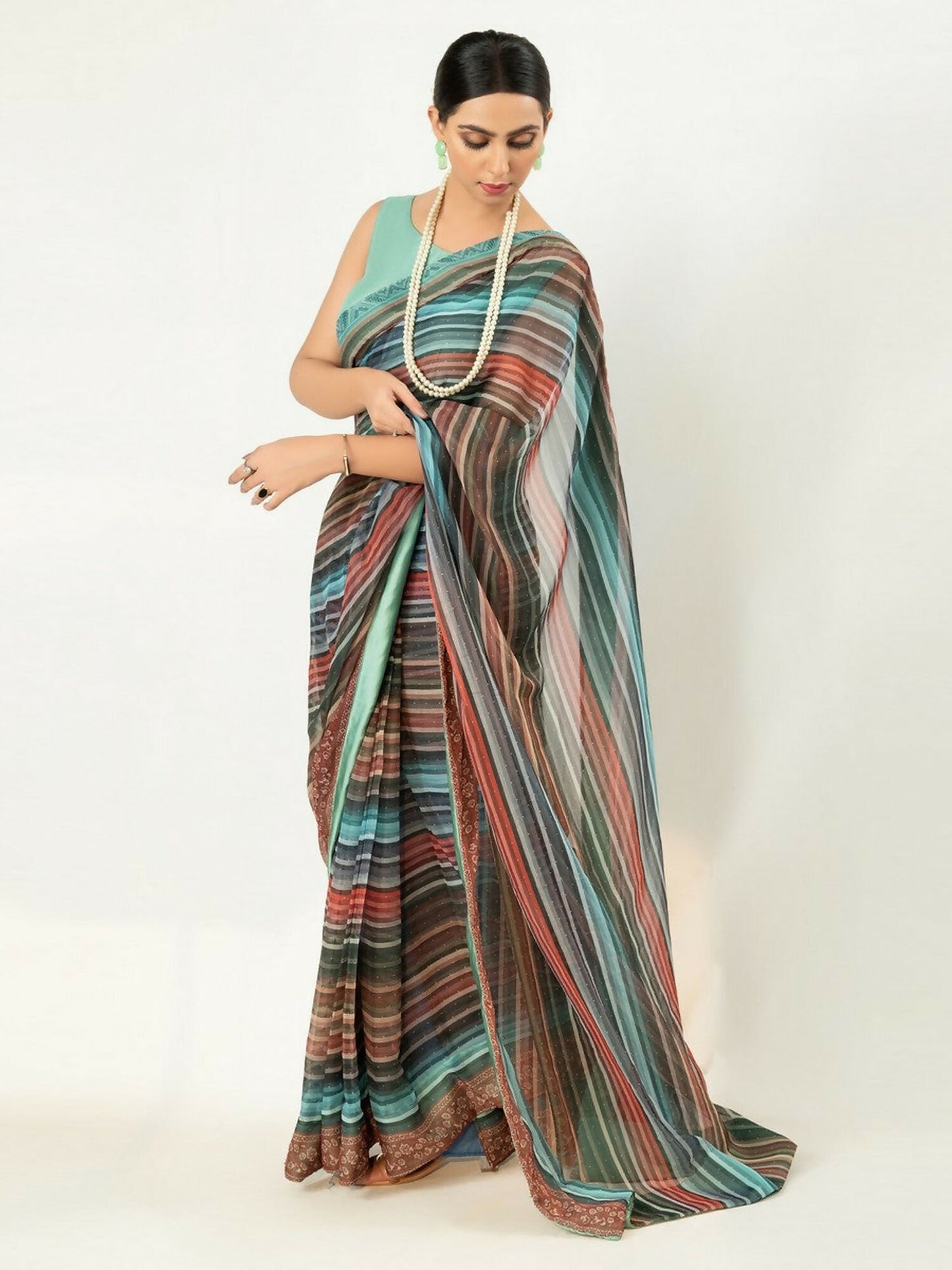 Imran Aftab Chiffon Printed Unstitched Saree-IASC 09