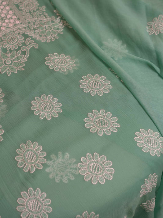 AB Hand Embroideries Chiffon Embroidered Unstitched 2-Piece Suit