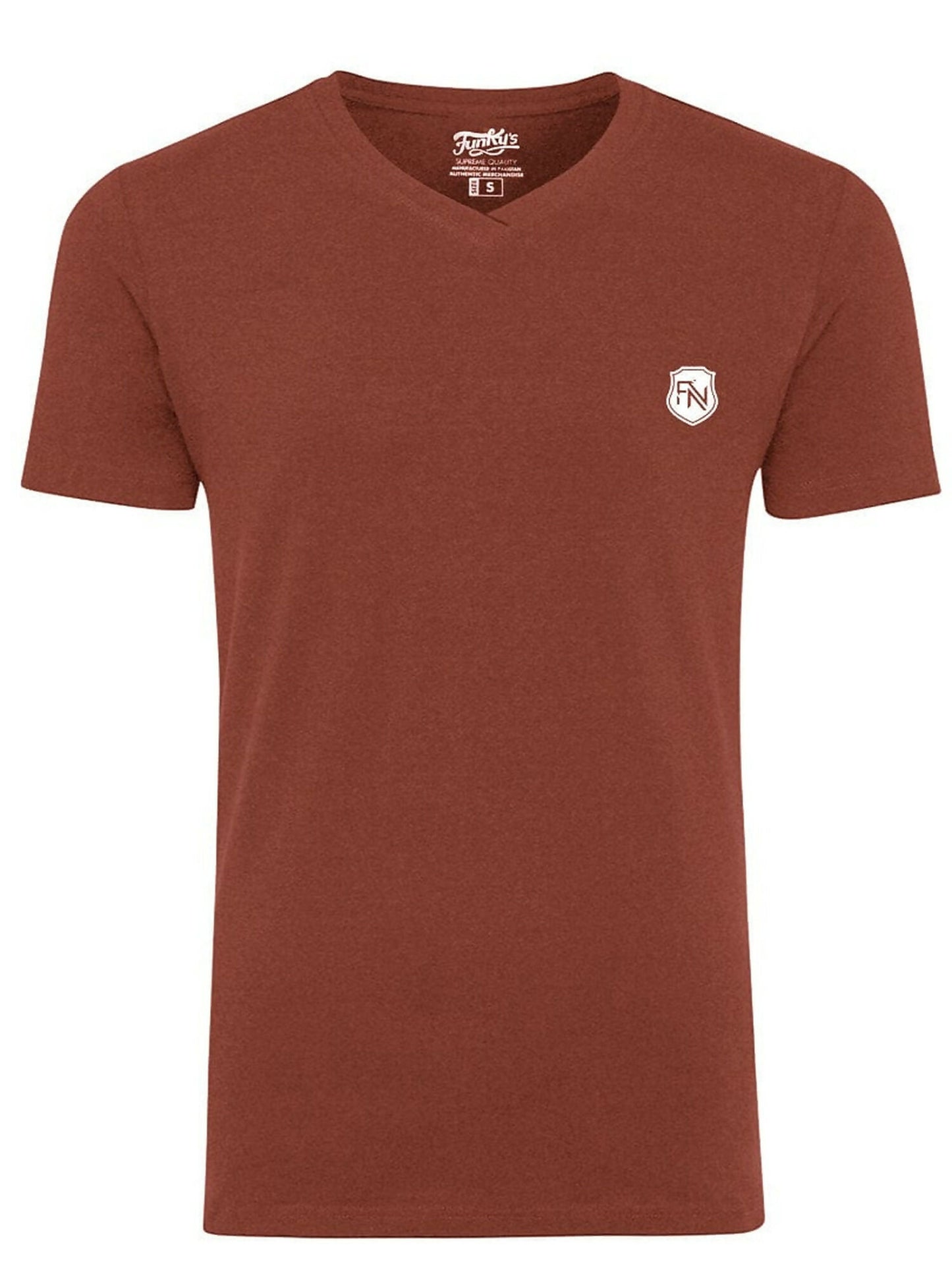 Funkys high density logo stellar V neck cotton tee-12464