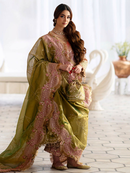 Parishay Ranibagh Luxury Formals Tissue Silk Embroidered Unstitched 3-Piece Suit-Noor Mahal
