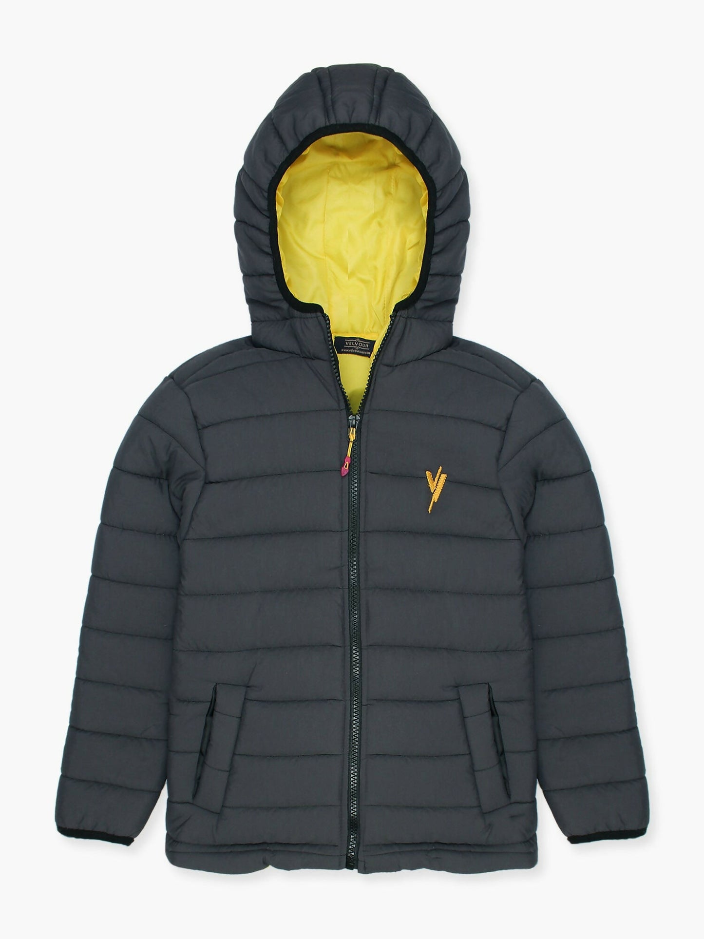 Grey Velvour Puffer Jacket- VJ20-B