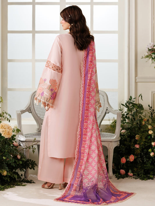 Pink Parishay Marbella Summer Lawn‘26 Embroidered Unstitched 3-Piece Suit-MB-13