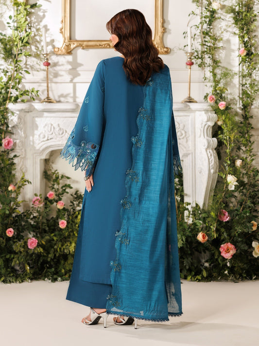 Blue Parishay Marbella Summer Lawn‘26 Embroidered Unstitched 3-Piece Suit-MB-10