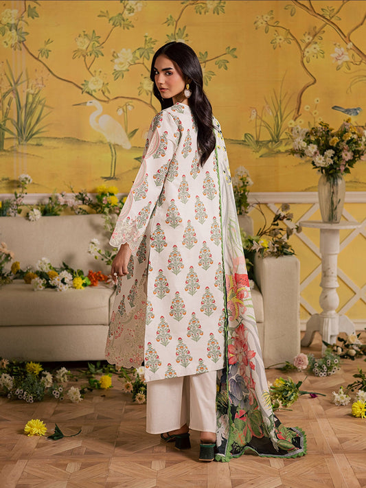 Ivory Mahnur Afsana Lawn'26 Embroidered Stitched 3-Piece Suit-AL-08