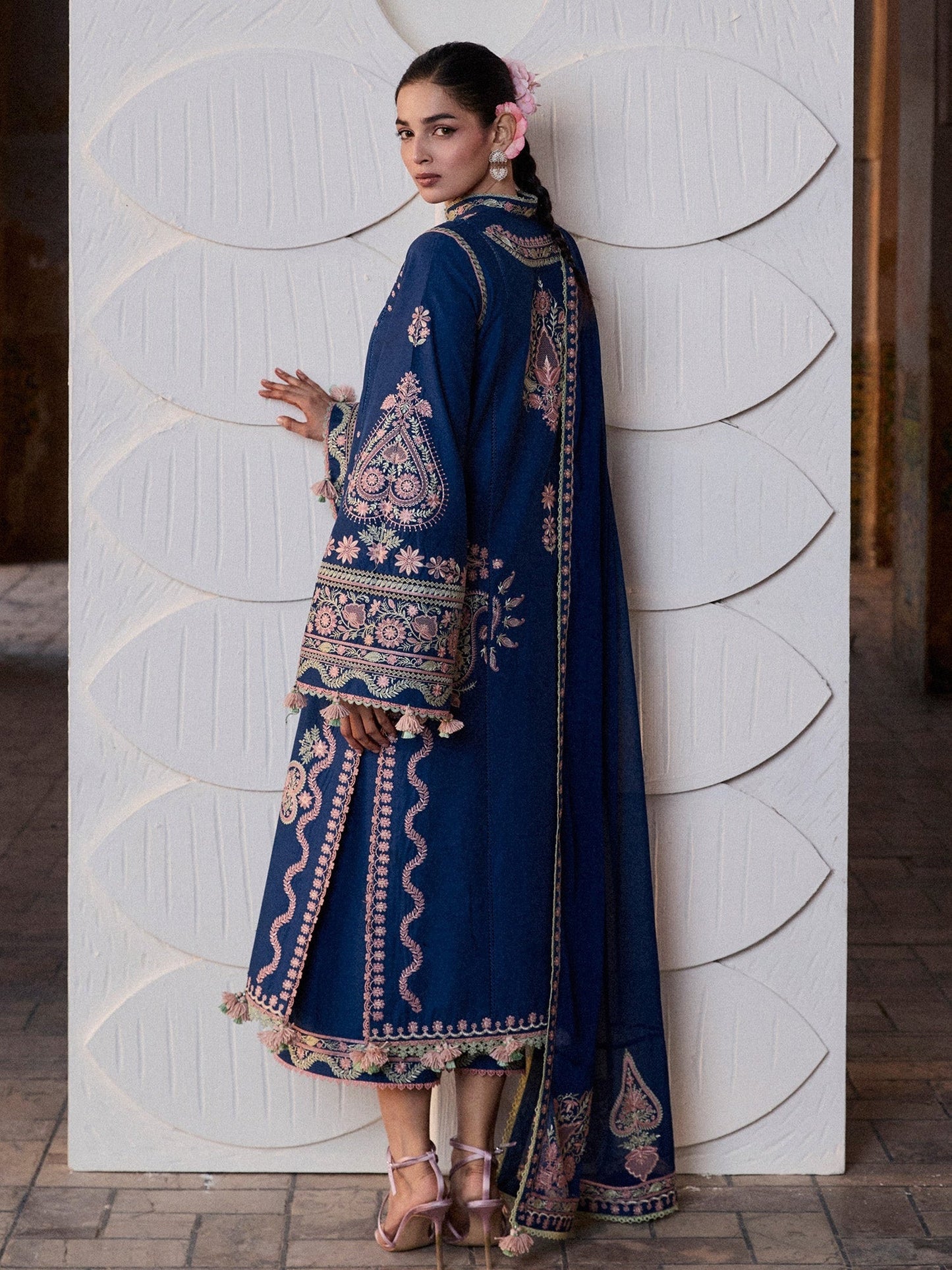 Blue Hussain Rehar Zan SS'26 Lawn Embroidered Unstitched 3-Piece Suit-Abi