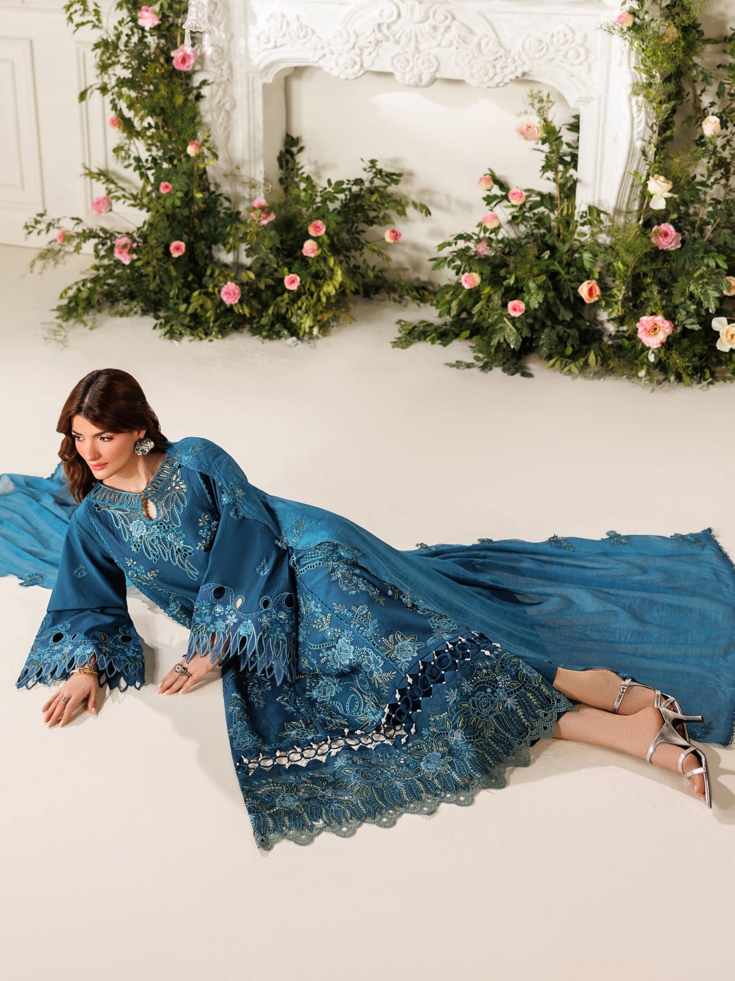 Blue Parishay Marbella Summer Lawn‘26 Embroidered Unstitched 3-Piece Suit-MB-10