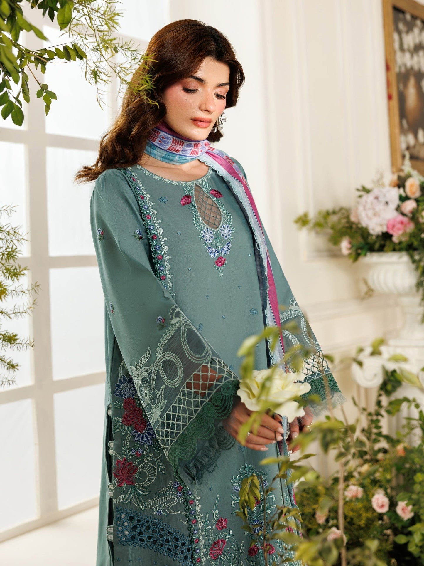 Blue Parishay Marbella Summer Lawn‘26 Embroidered Unstitched 3-Piece Suit-MB-11