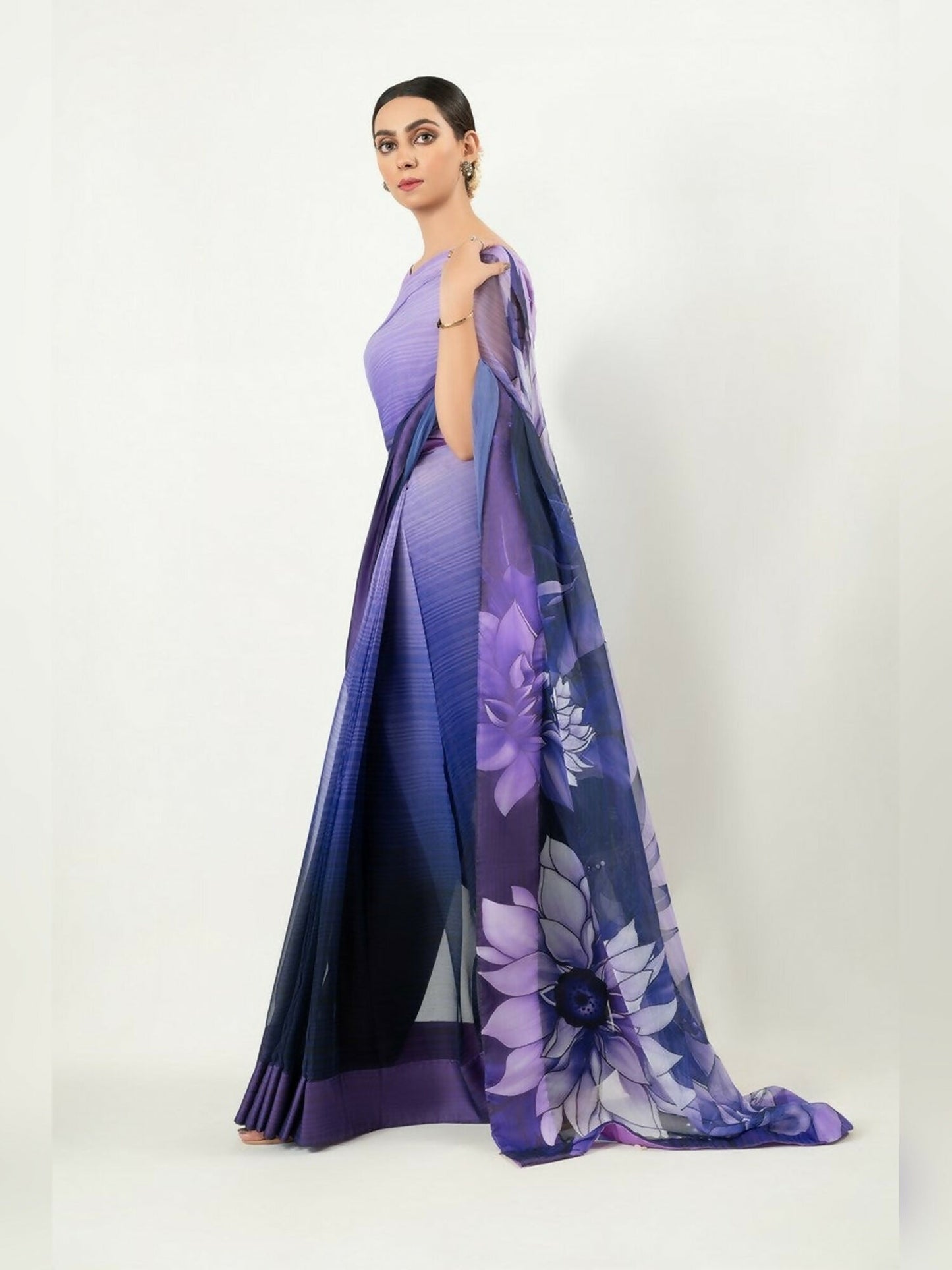 Imran Aftab Chiffon Printed Unstitched Saree-IASC-17