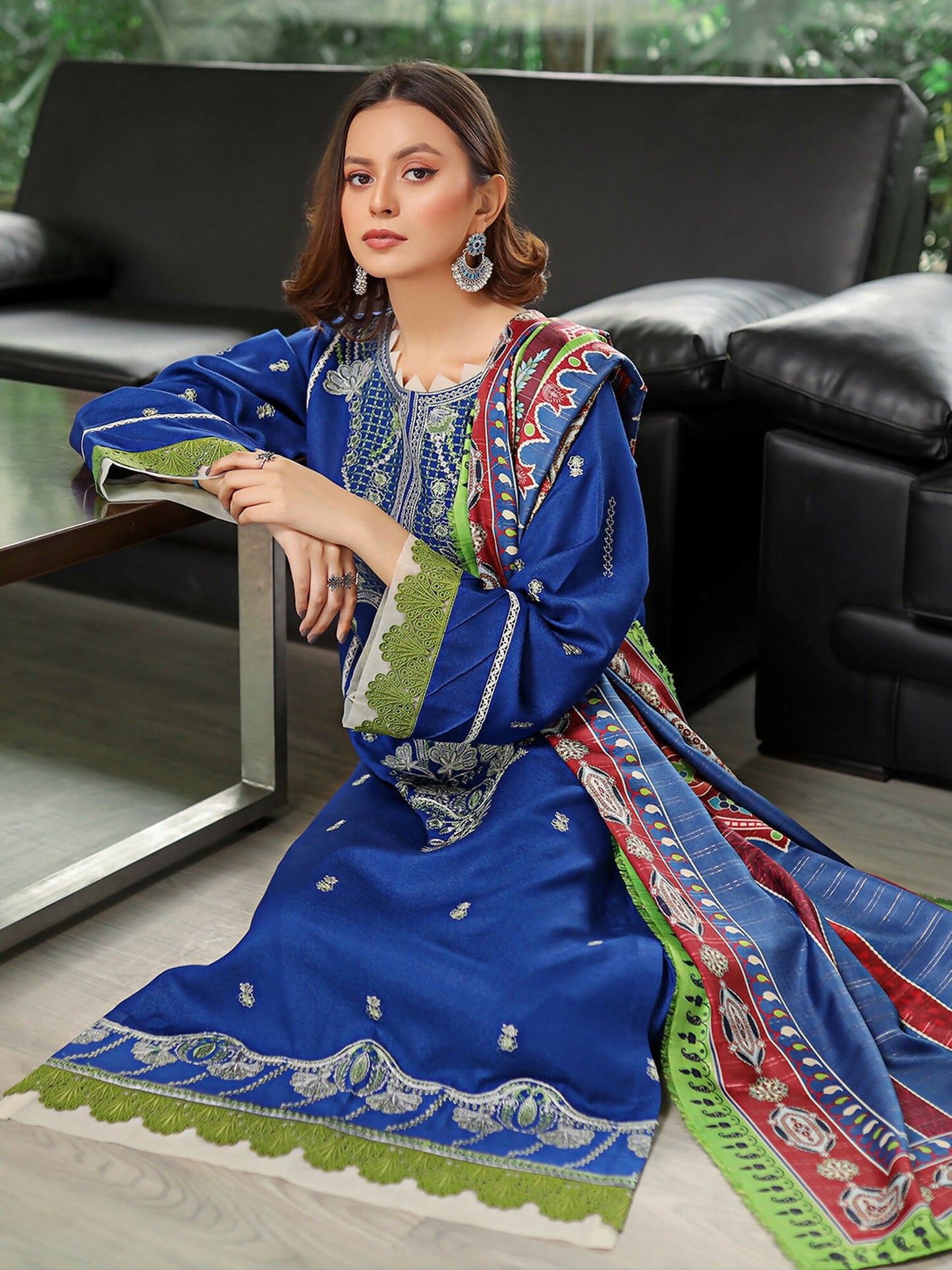 Binilyas Karandi Embroidered Unstitched 3-Piece Suit-755-A