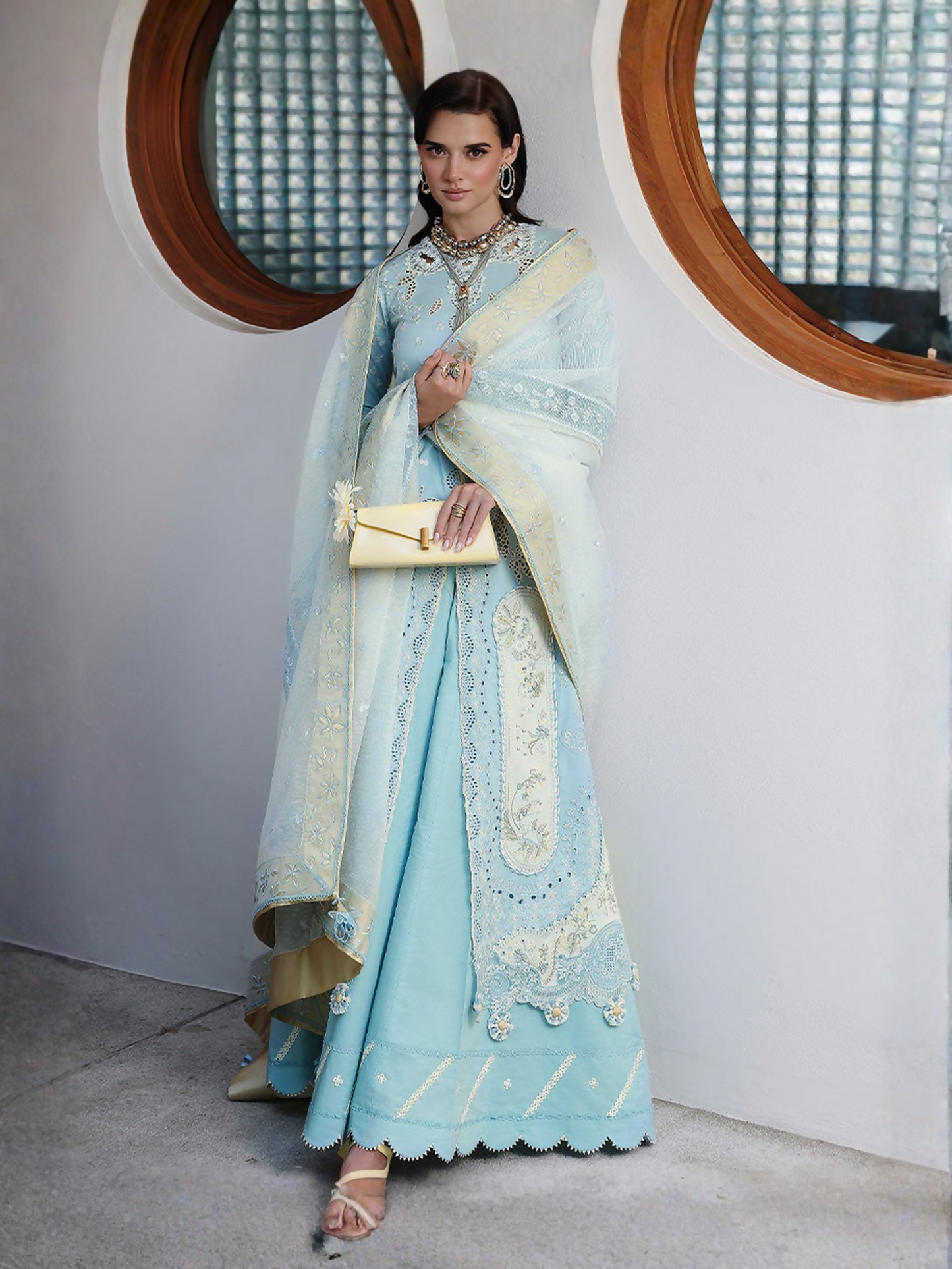 Qalamkar Chikankari Eid Edit'26 Lawn Embroidered Unstitched 3-Piece Suit-CM-05 Nayra
