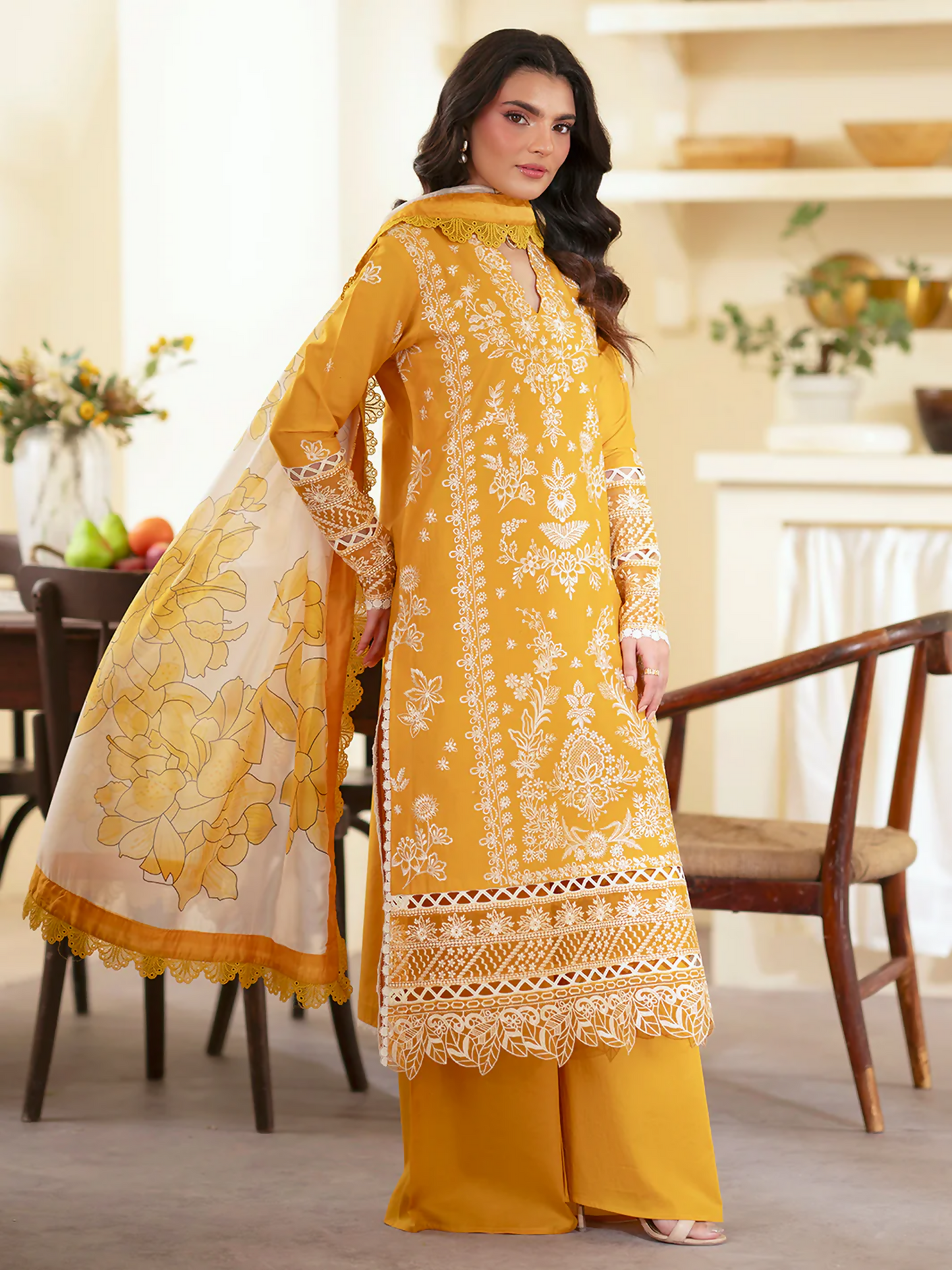 Mahnur Ember Lawn Embroidered Stitched 3-Piece Suit-EM-013
