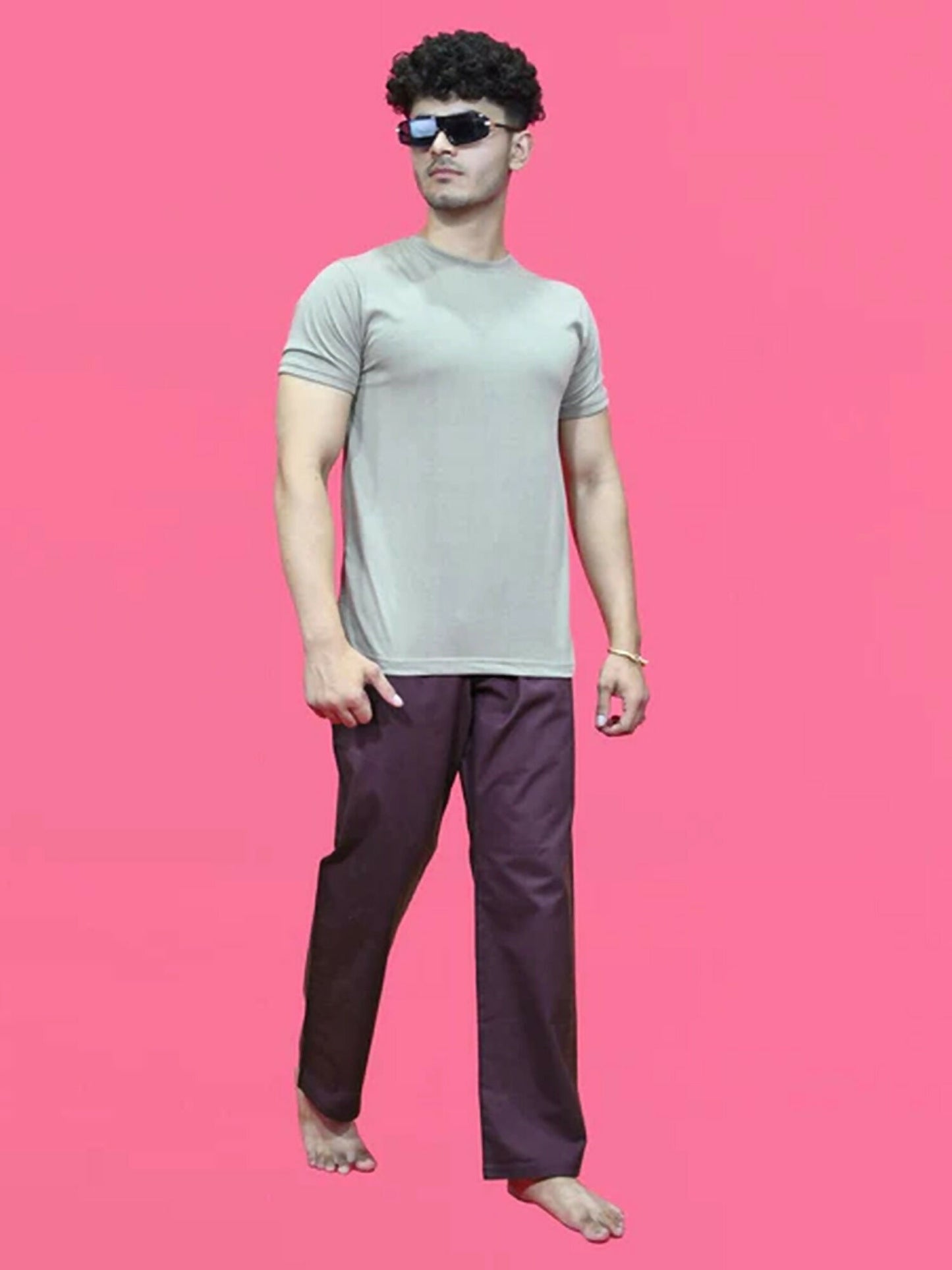 Funky's Plain Checked Loungewear Trouser-14628