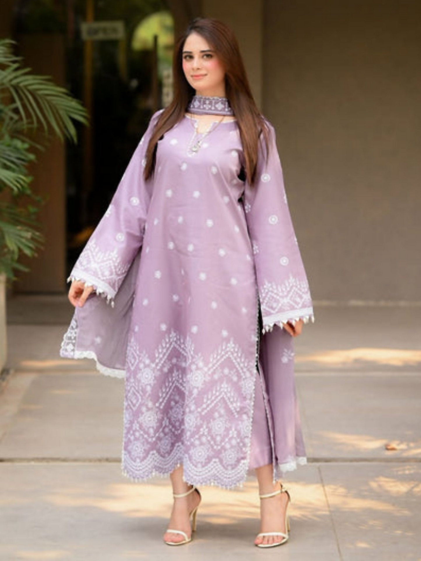 Tawakal Closet Cotton Embroidered Stitched 3-Piece Suit-Sarah