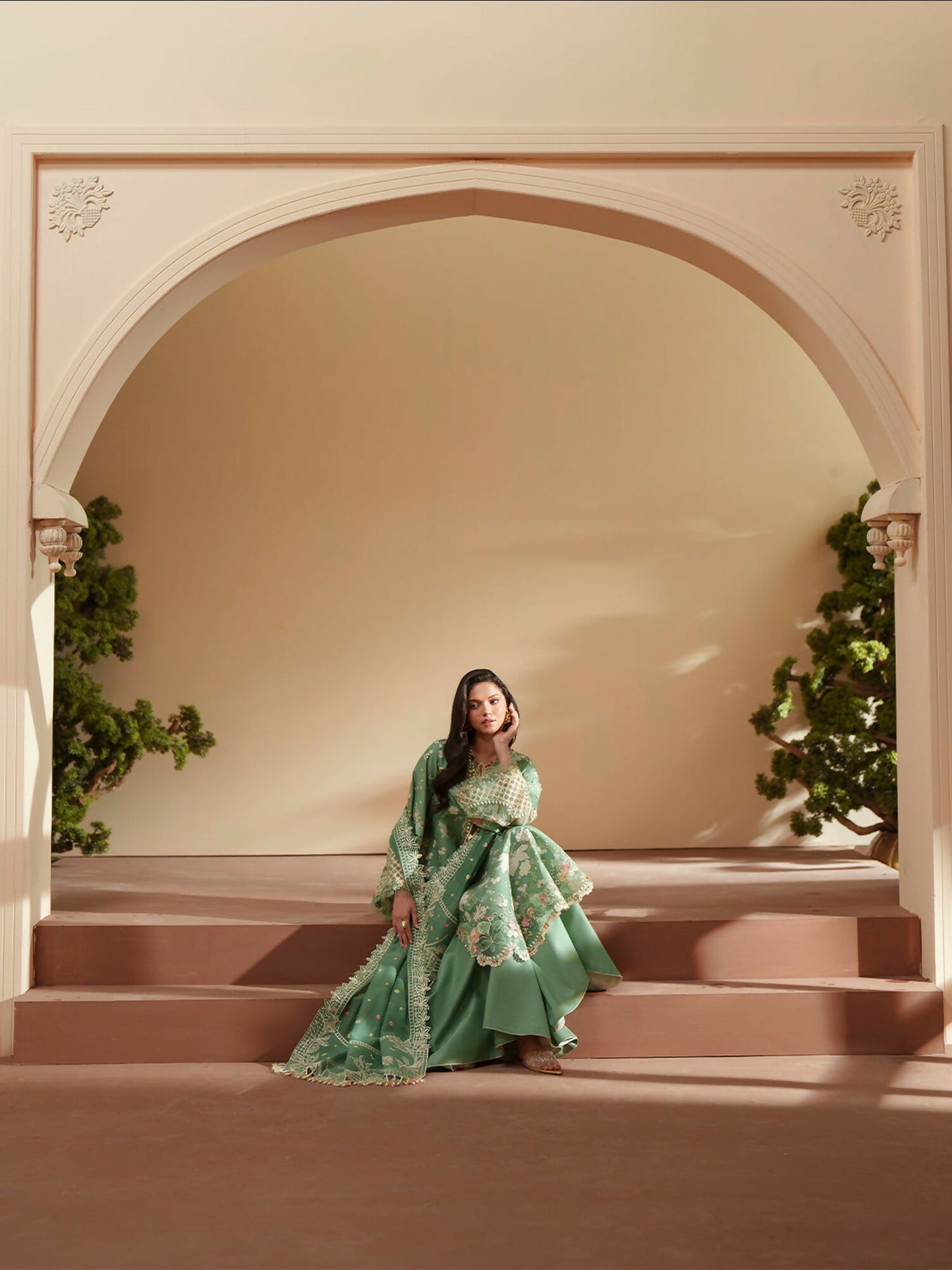 Binilyas Mashriq Luxury Lawn'26 Embroidered Unstitched 3-Piece Suit-D-117-A