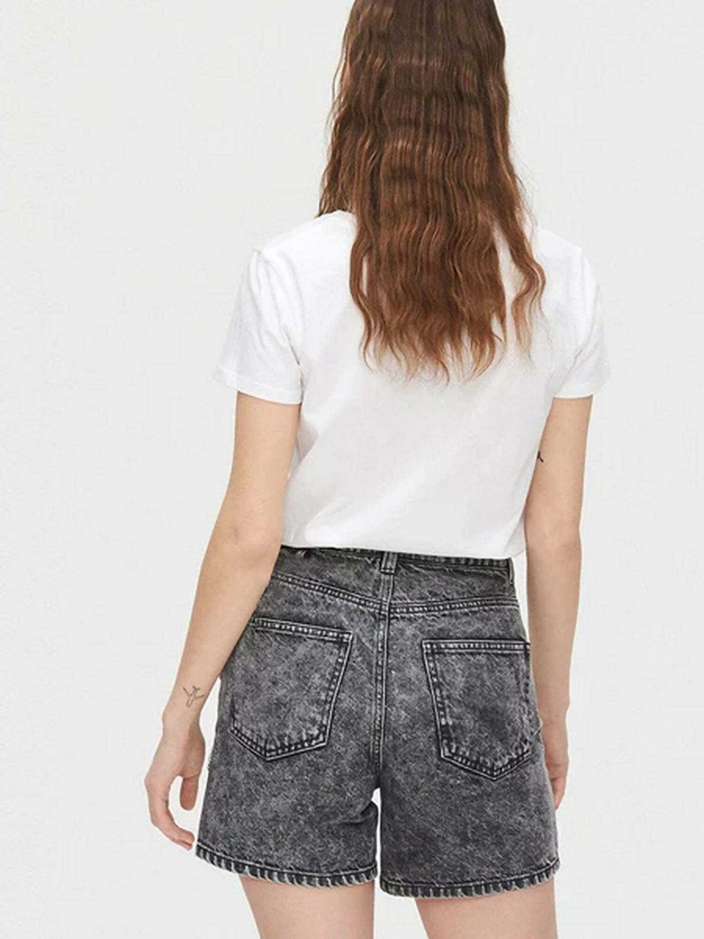 Funky's Plain Mid Length Misty Denim/Jeans Shorts Waist-11446