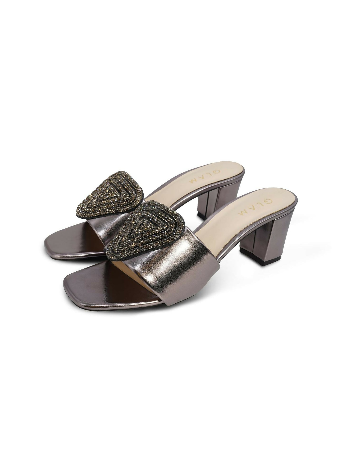 Grey Royale Leather Women’s Heels-777